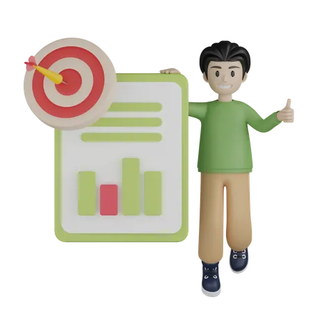 Man representing business target  3D Illustration