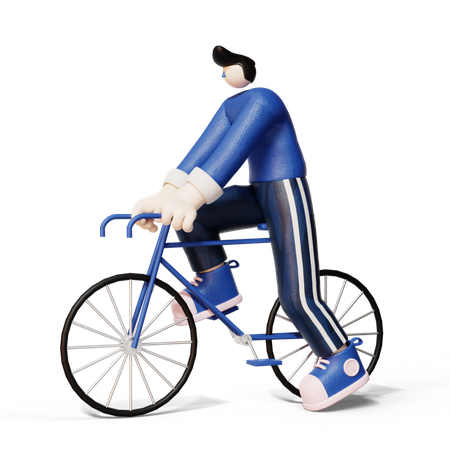 Man Riding bicycle 3D Icon