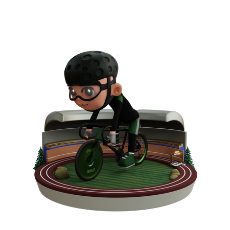 Man Riding Bicycle  3D Icon