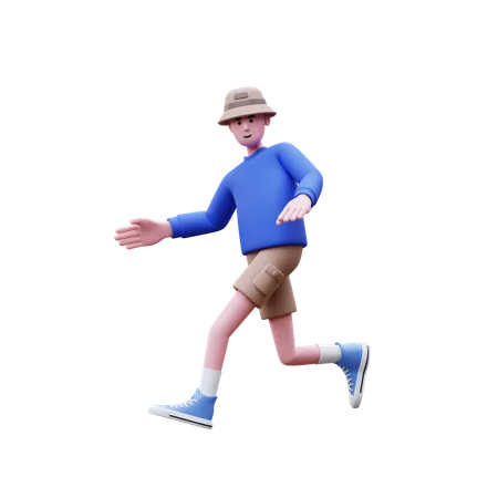 Man Running  3D Illustration