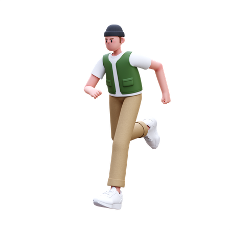 Man Running  3D Illustration