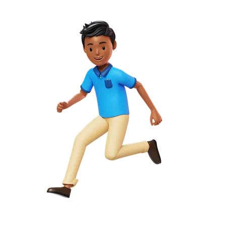 Man Running  3D Illustration