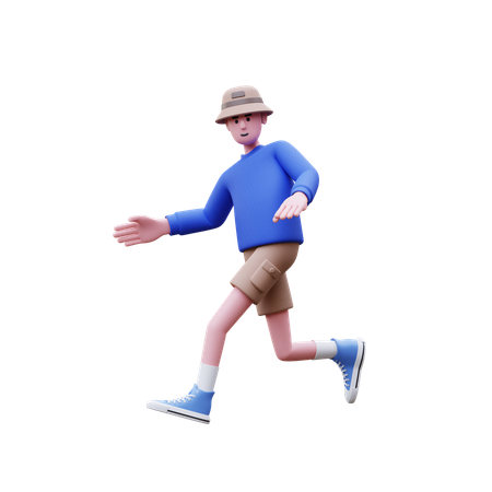 Man Running  3D Illustration