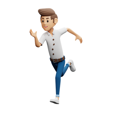 Man Running  3D Illustration