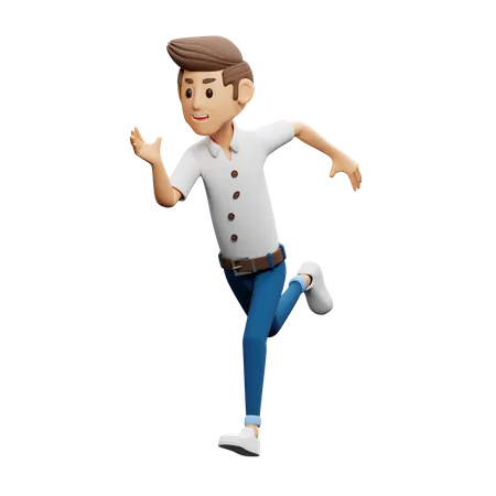 Man Running  3D Illustration