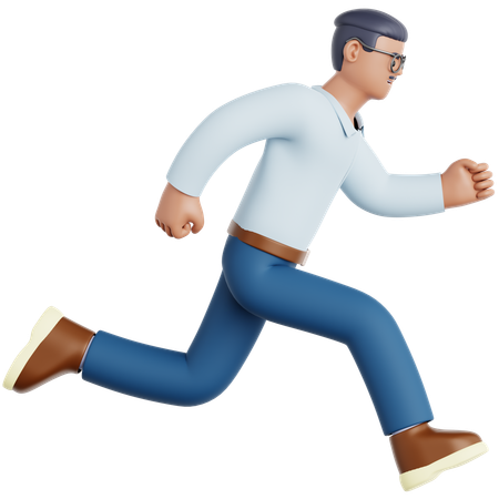 Man Running  3D Illustration