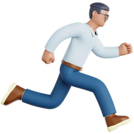 Man Running  3D Illustration