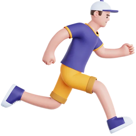 Man Running  3D Illustration