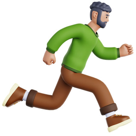 Man Running  3D Illustration