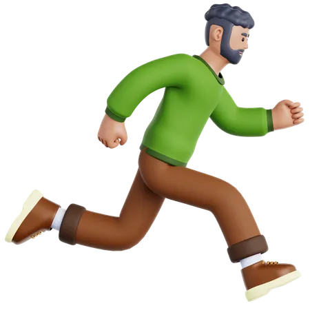 Man Running  3D Illustration