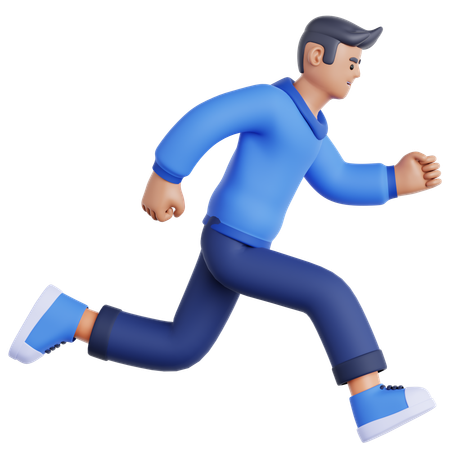 Man Running  3D Illustration