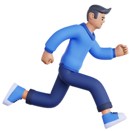 Man Running  3D Illustration