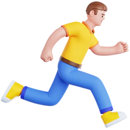 Man Running  3D Illustration