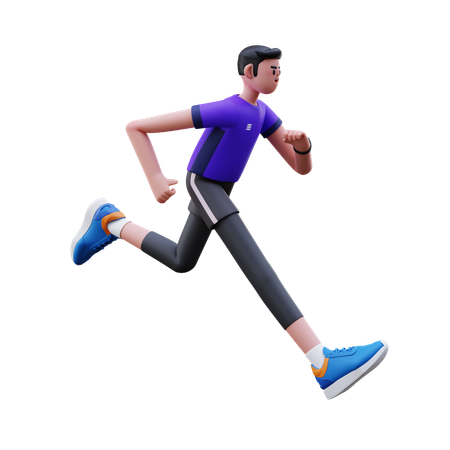 Man Running  3D Illustration