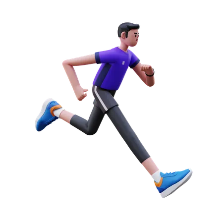 Man Running  3D Illustration