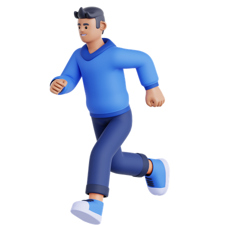 Man Running  3D Illustration