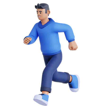 Man Running  3D Illustration