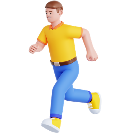 Man Running  3D Illustration