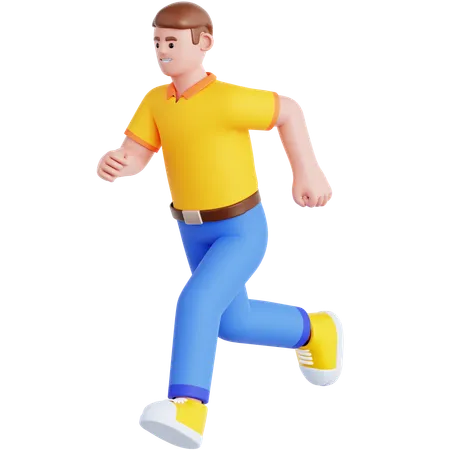 Man Running  3D Illustration