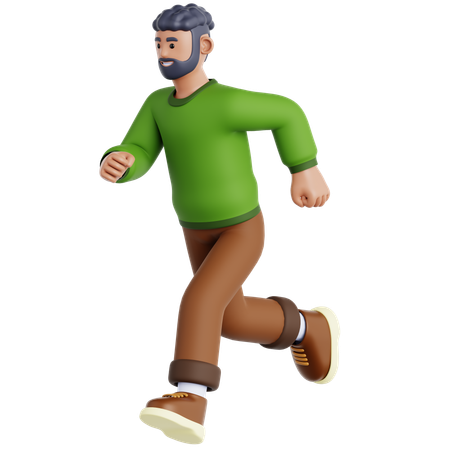 Man Running  3D Illustration