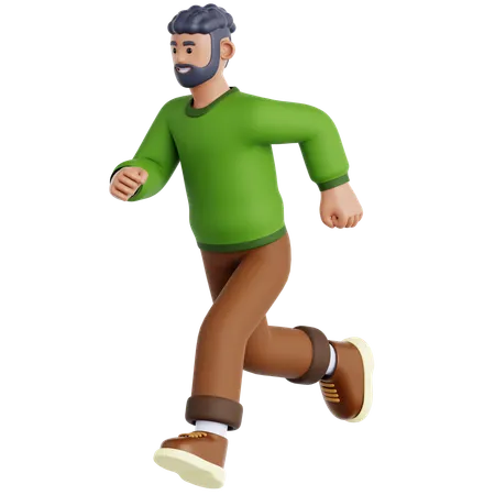 Man Running  3D Illustration