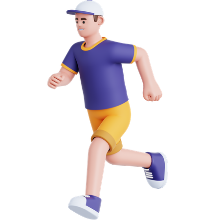 Man Running  3D Illustration