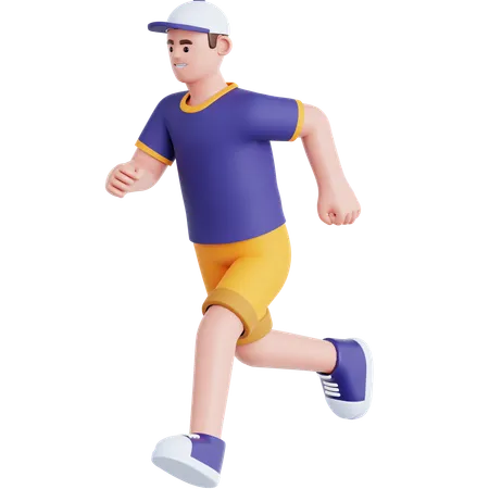 Man Running  3D Illustration