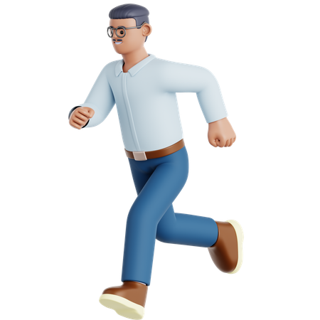 Man Running  3D Illustration