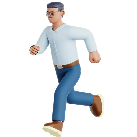 Man Running  3D Illustration