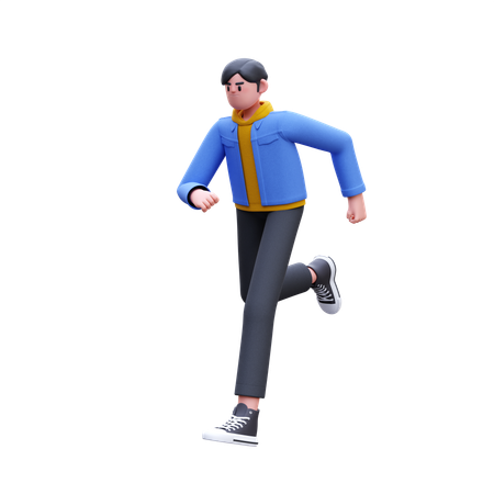 Man Running  3D Illustration