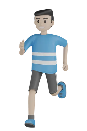 Man Running  3D Illustration