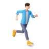 man running 3d logos