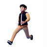 man running 3d logo