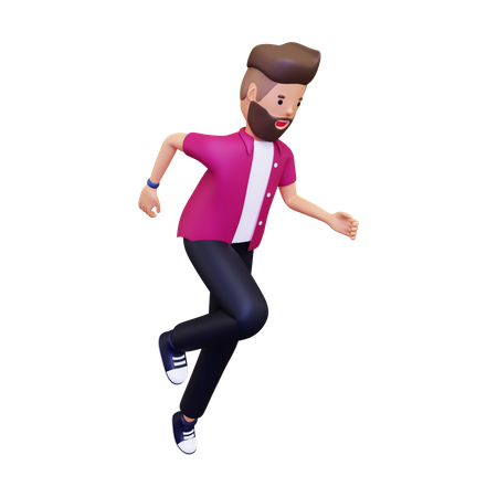 Man running fast  3D Illustration