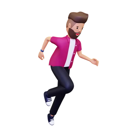 Man running fast  3D Illustration