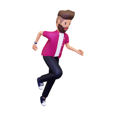 Man running fast 3D Illustration