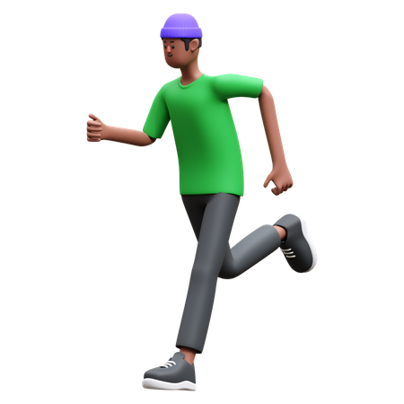 Man running fast  3D Illustration