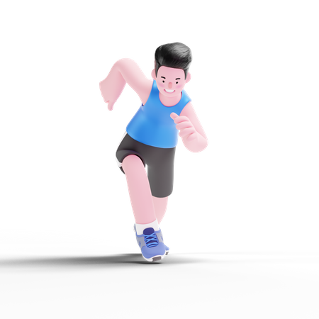 Man running in match  3D Icon