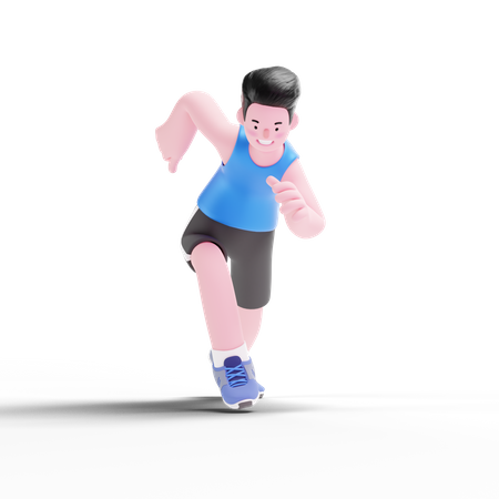 Man running in match  3D Illustration