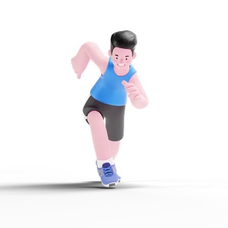 Man running in match  3D Illustration