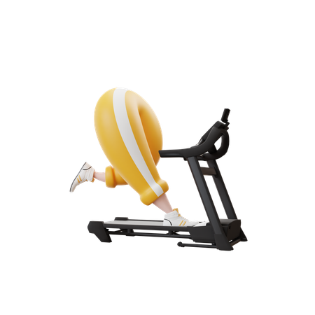 Man Running in Treadmill  3D Icon