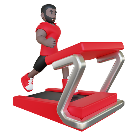 Man Running On Treadmill  3D Icon