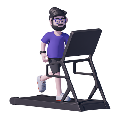 Man Running On Treadmill  3D Icon