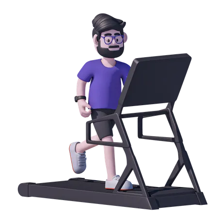 Man Running On Treadmill  3D Icon