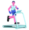 Man Running on Treadmill