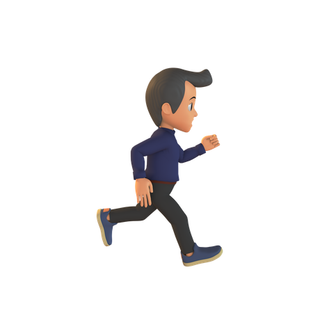 Man Running Pose  3D Illustration