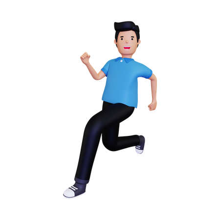 Man running rapidly  3D Illustration