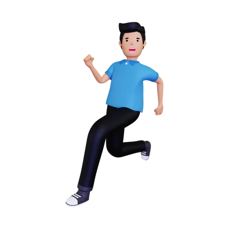 Man running rapidly  3D Illustration