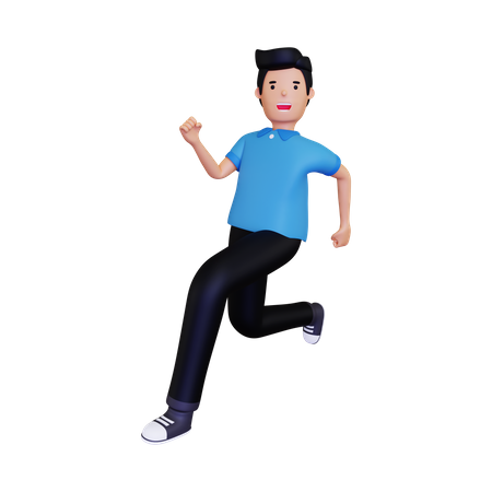 Man running rapidly 3D Illustration