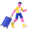 Man Running With Luggage